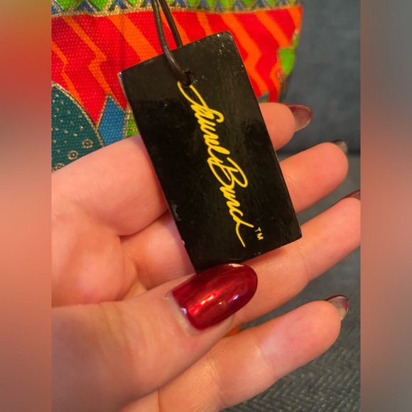 Vintage Laurel Burch Colorful “Dancing Fish” Canvas Tote Bag - Picture 8 of 14